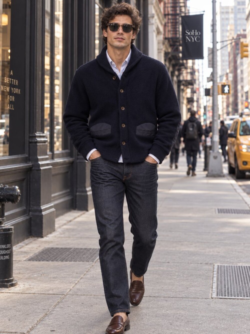Descendant of Thieves Navy Wool Blend Knit Blazer Jacket Men’s Medium